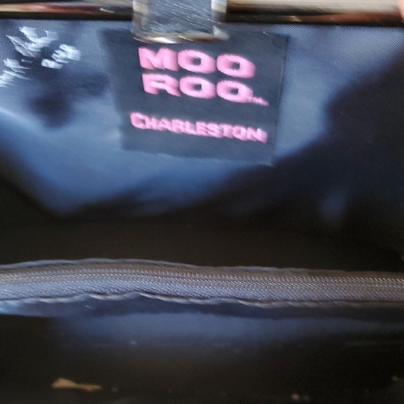 Moo Roo Black and Tan Mini Bag with Patchwork Design and Structured Shape - Picture 4 of 15